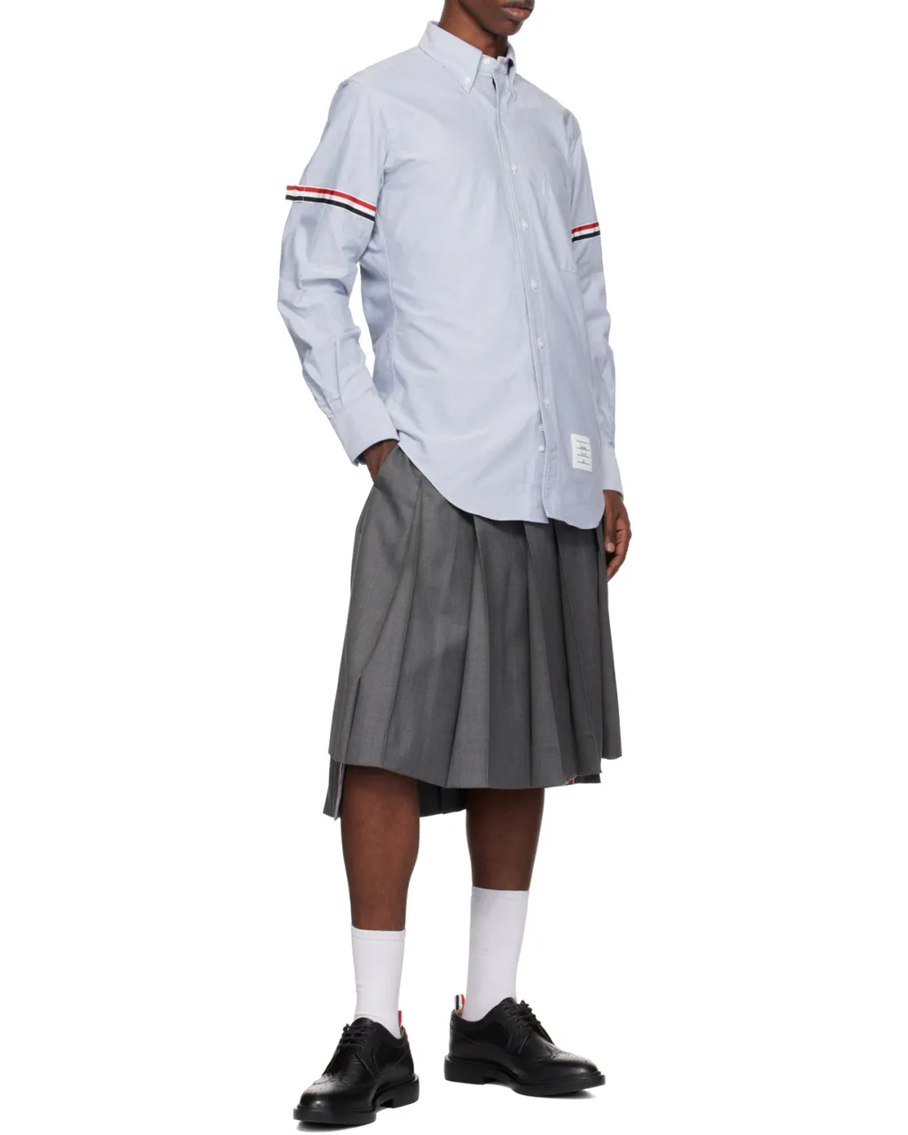 Long-Sleeved Striped Detail Shirt