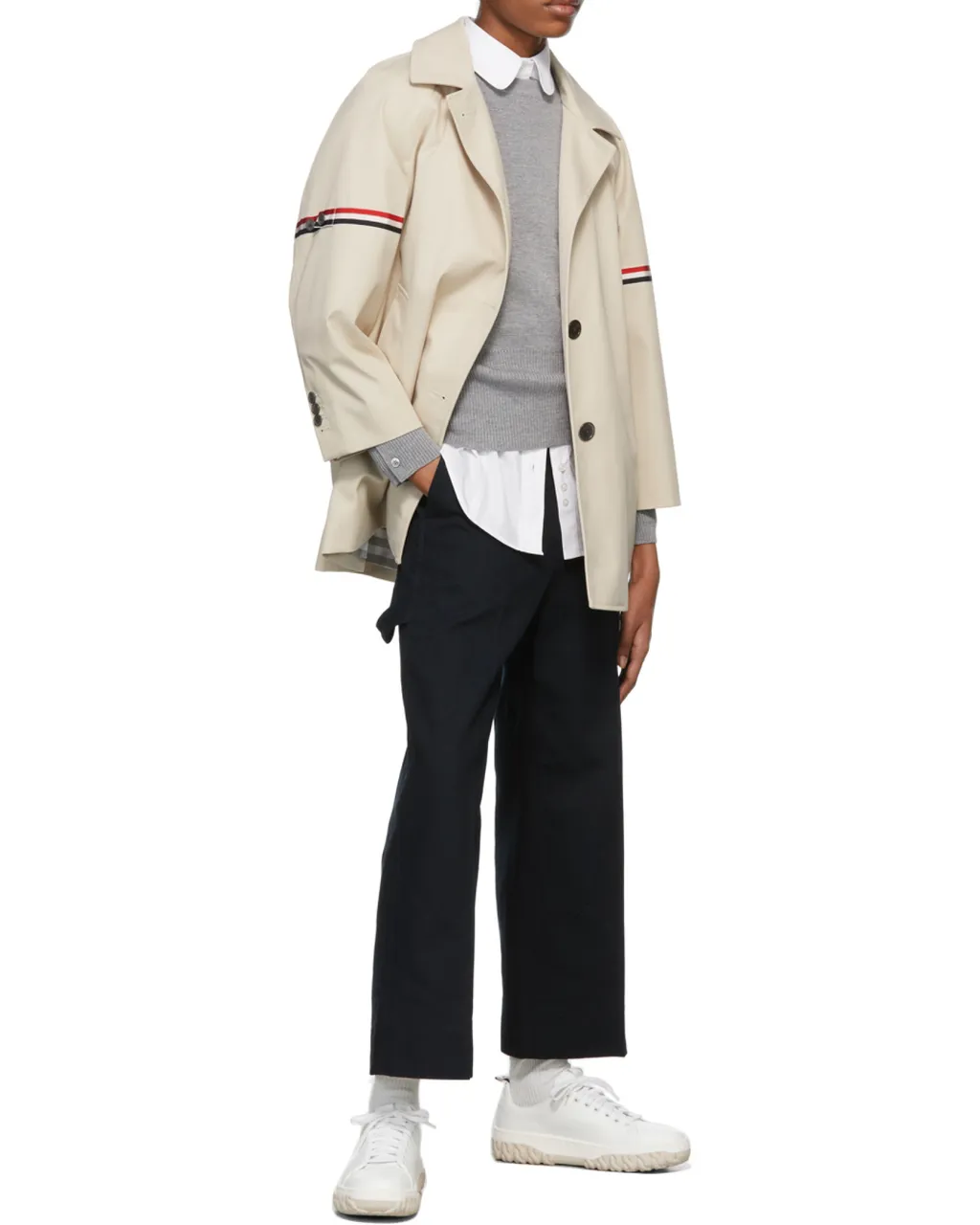 Rwb Striped Single-Breasted Coat