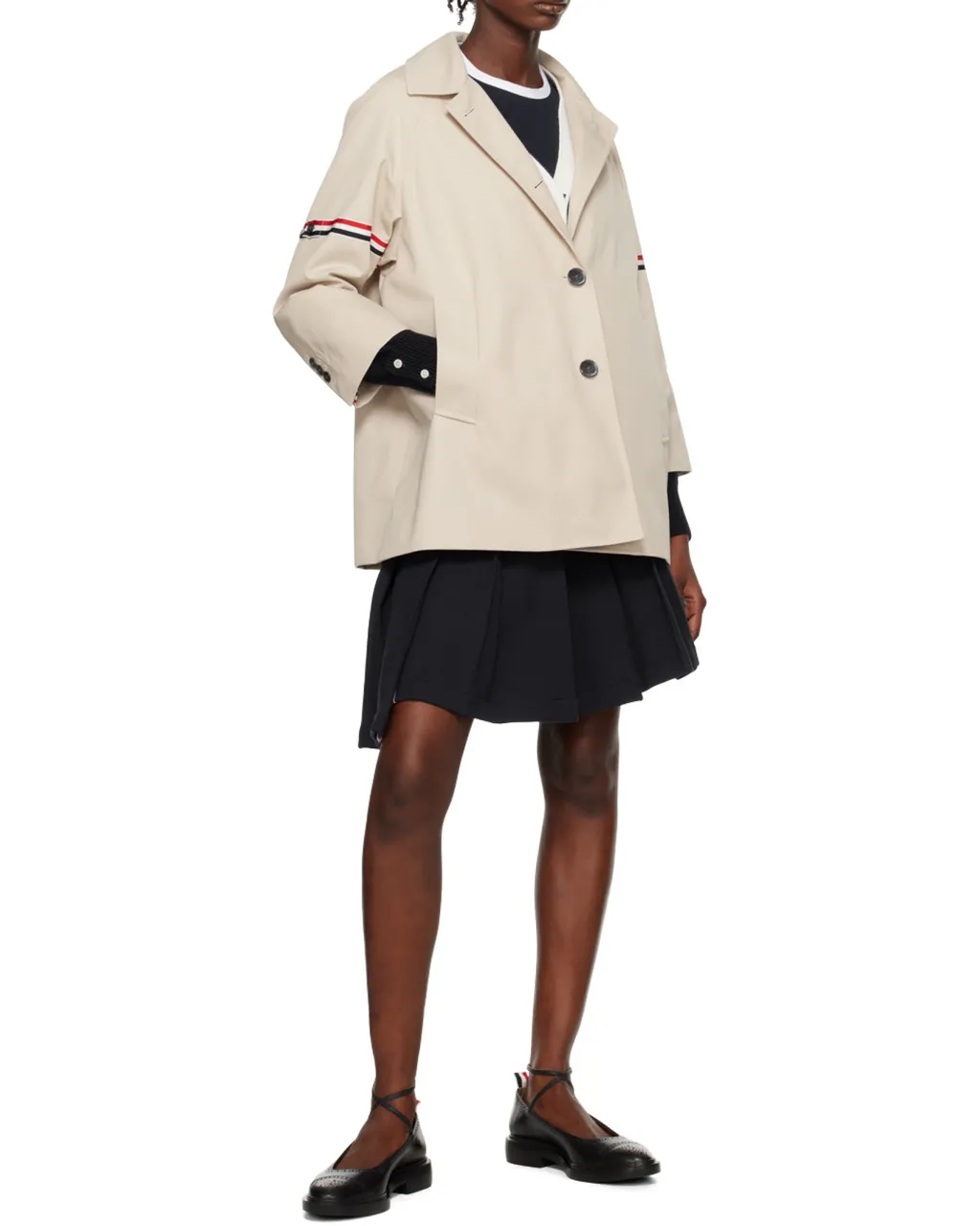 Rwb Striped Single-Breasted Coat