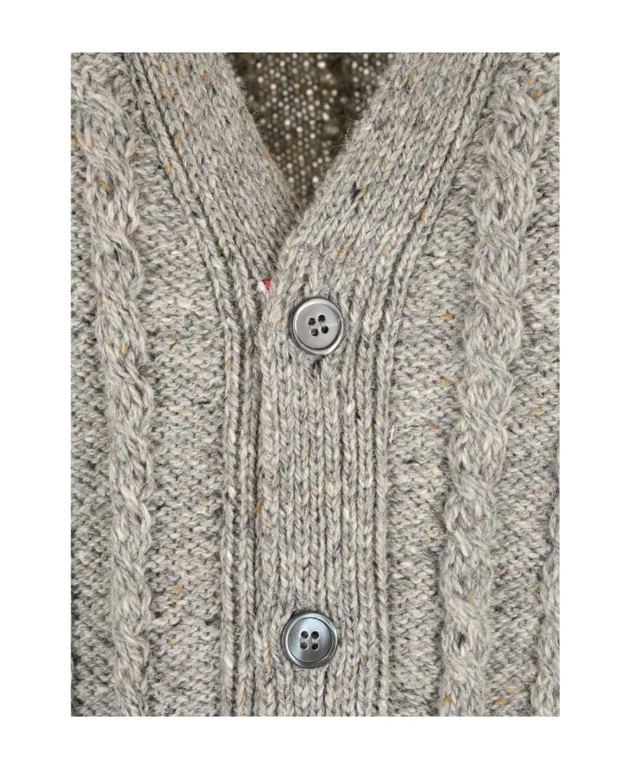 Rwb Striped Twist Cable-Knitted Cardigan