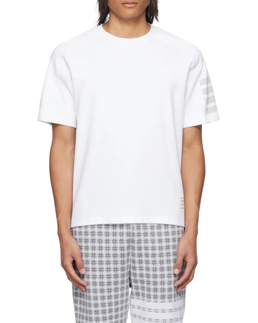 4-Bar Striped Crewneck T-Shirt