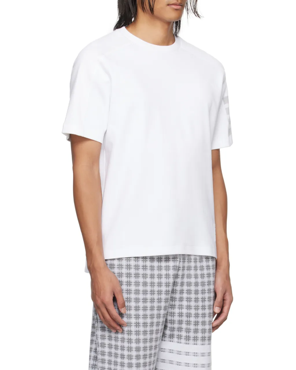 4-Bar Striped Crewneck T-Shirt
