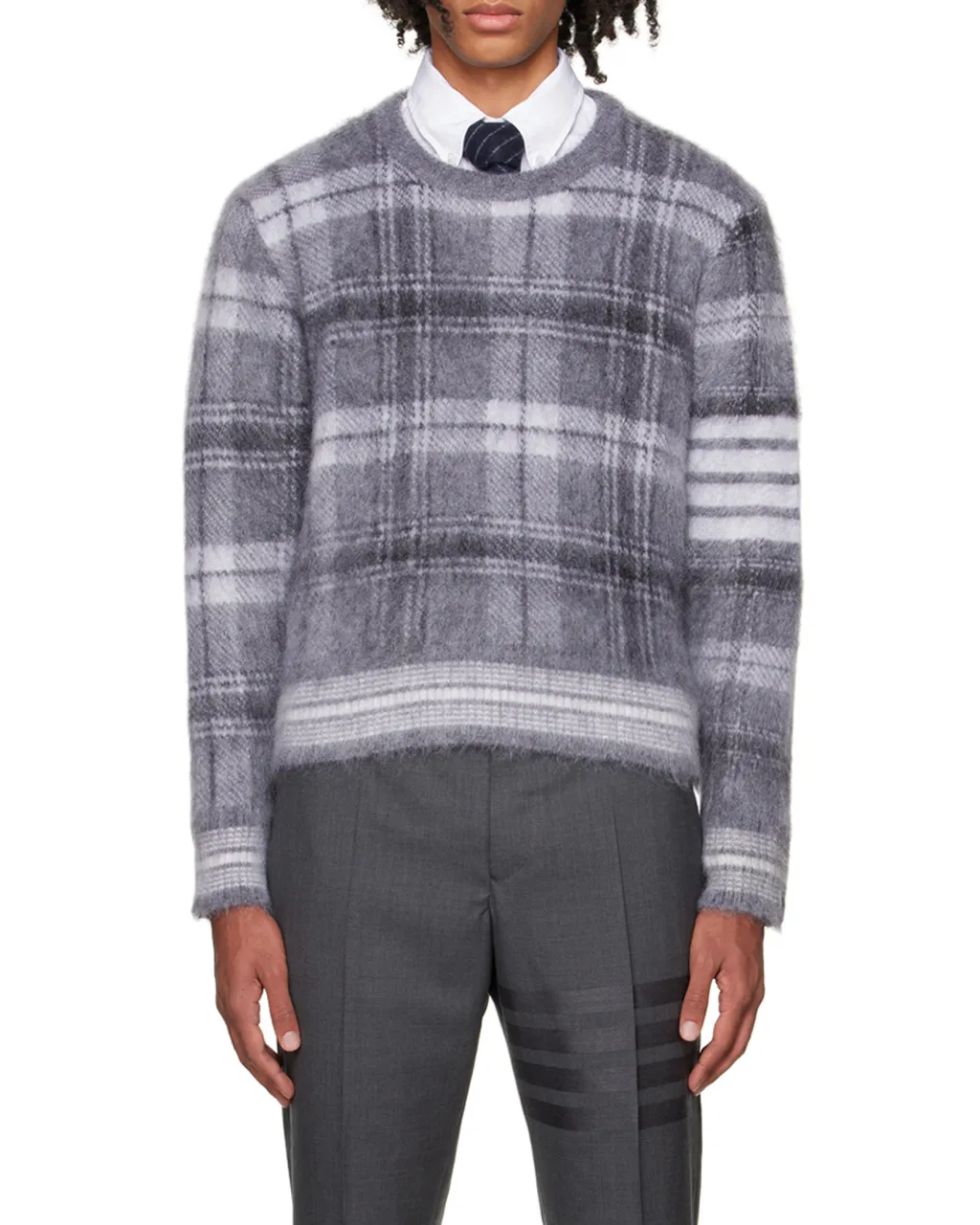 Tartan Crewneck Long-Sleeved Jumper