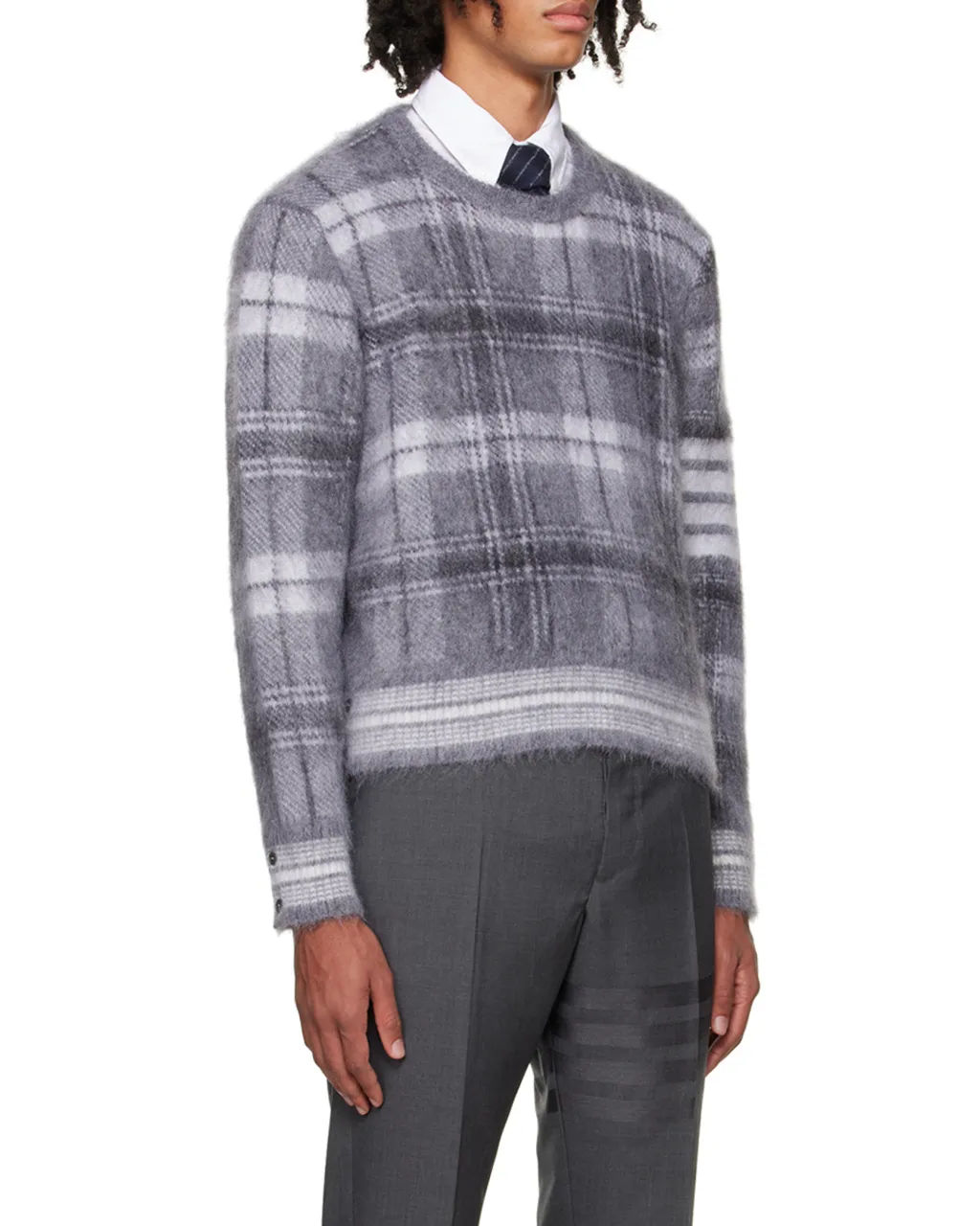 Tartan Crewneck Long-Sleeved Jumper
