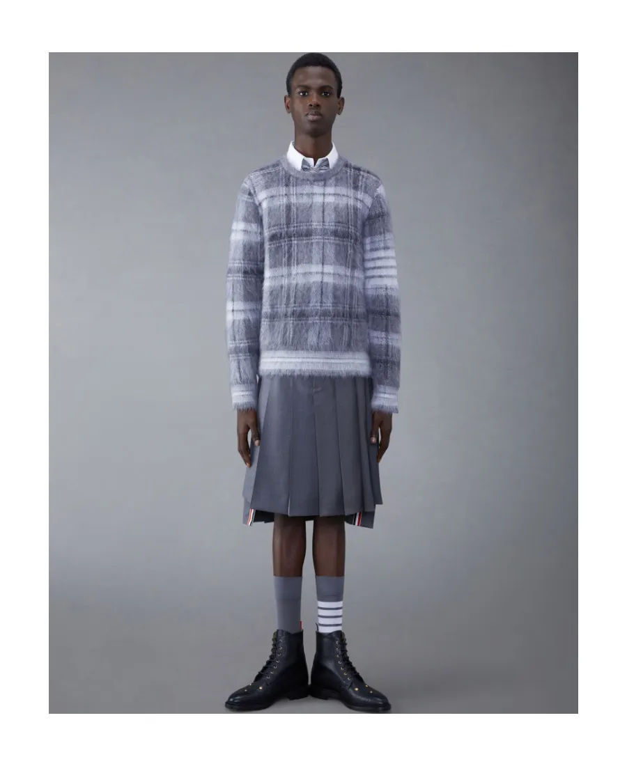 Tartan Crewneck Long-Sleeved Jumper