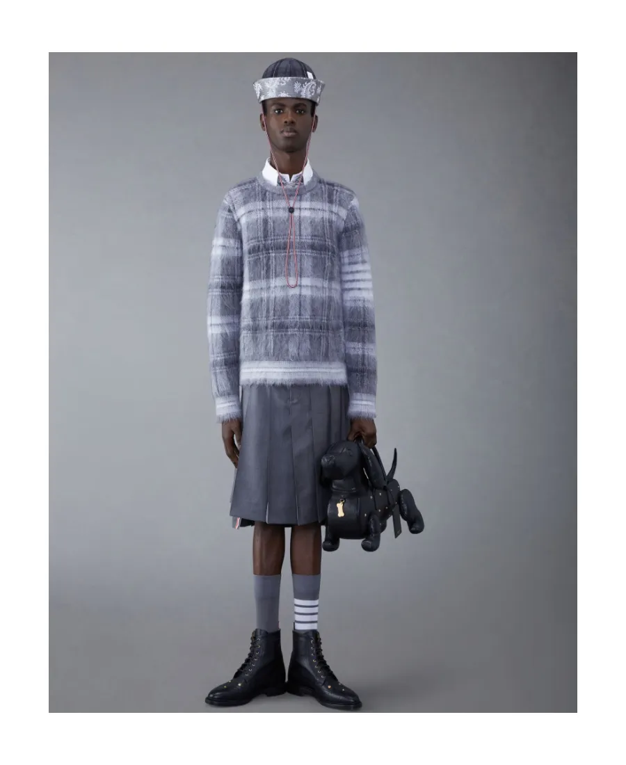 Tartan Crewneck Long-Sleeved Jumper