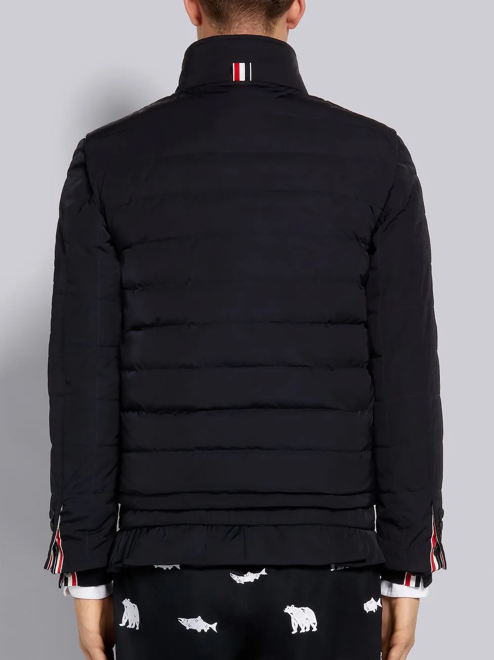 4-Bar Motif Zipped Gilet