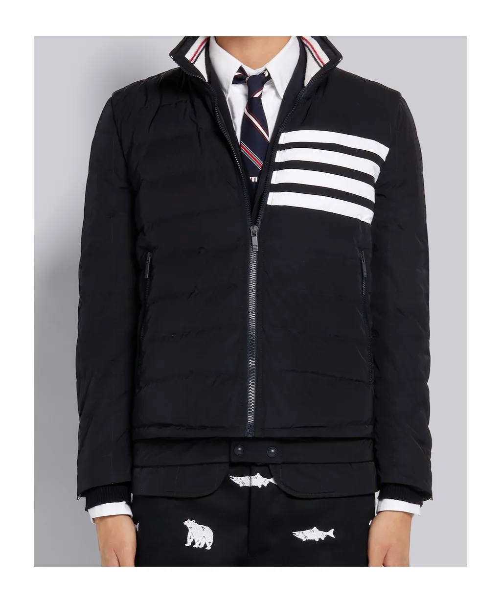 4-Bar Motif Zipped Gilet
