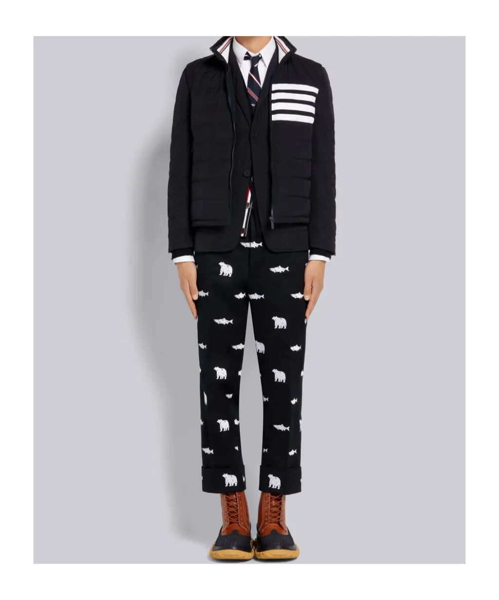 4-Bar Motif Zipped Gilet