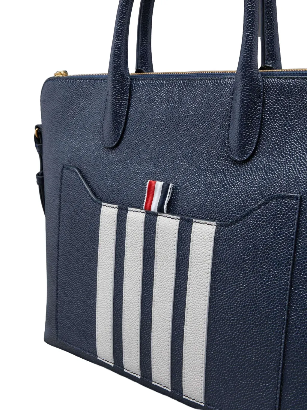 4-Bar Stripe Zipped Briefcase