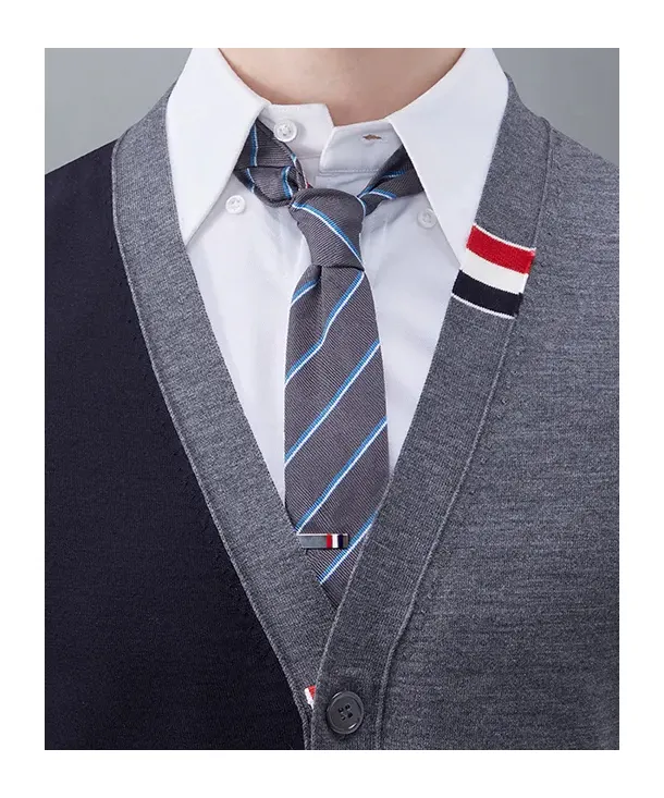 Panelled Button-Up Cardigan