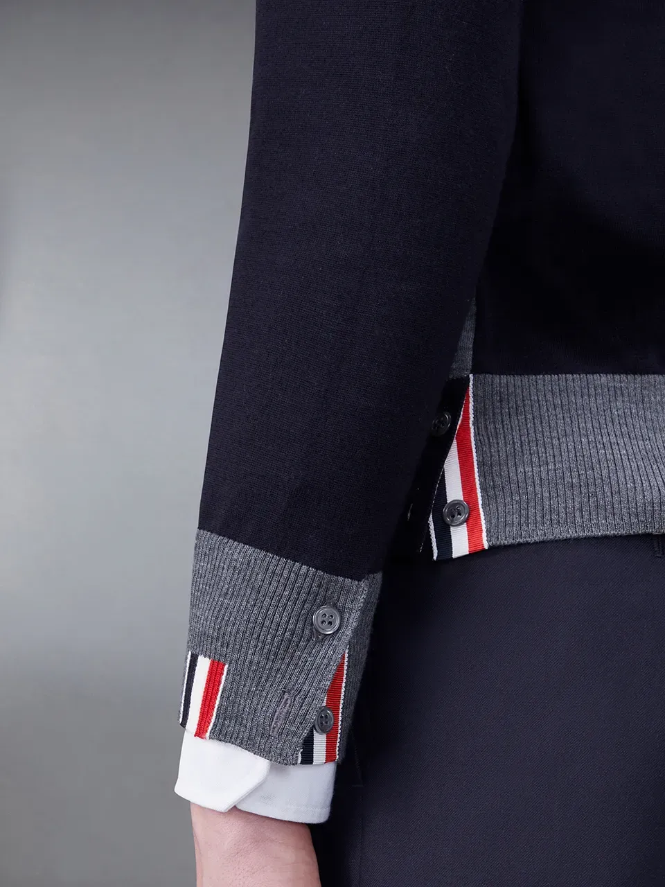 Panelled Button-Up Cardigan