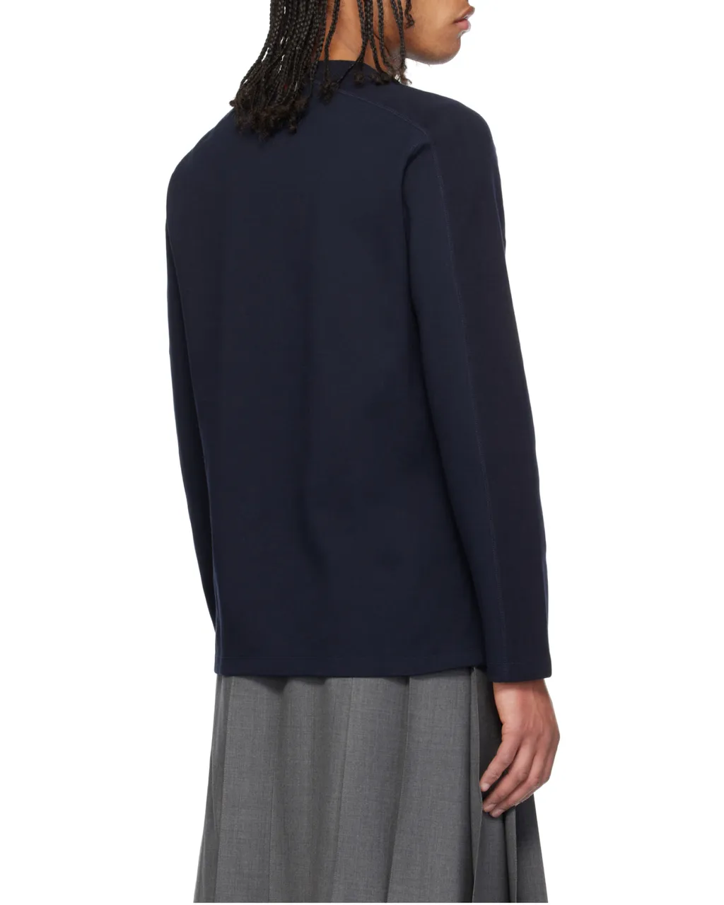 4-Bar Striped Crewneck Sweatshirt