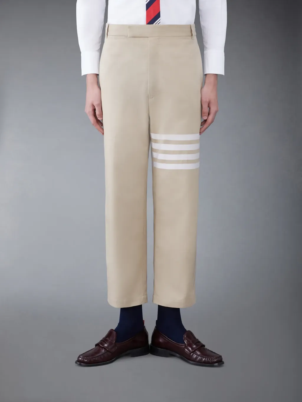 4-Bar Striped Straight-Leg Trousers