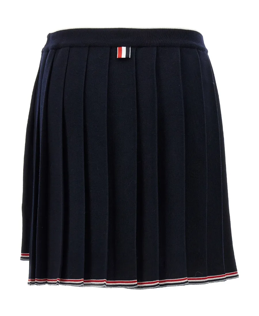 Pleated Full Needle Knitted Skirt