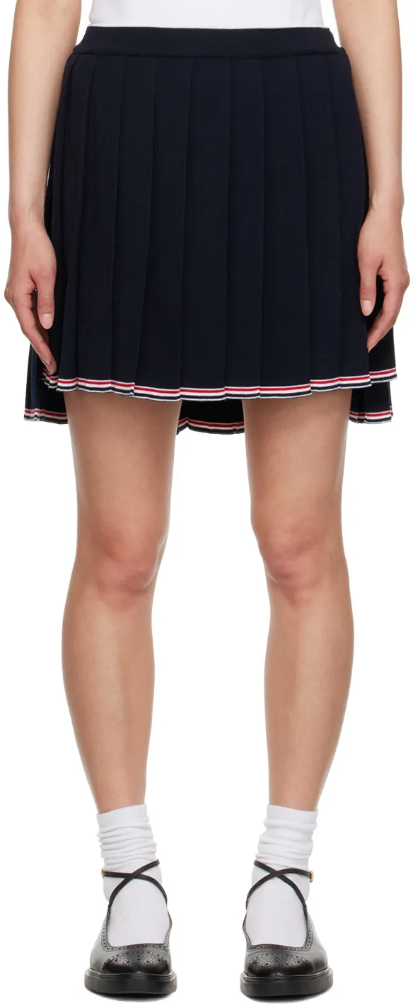 Pleated Full Needle Knitted Skirt