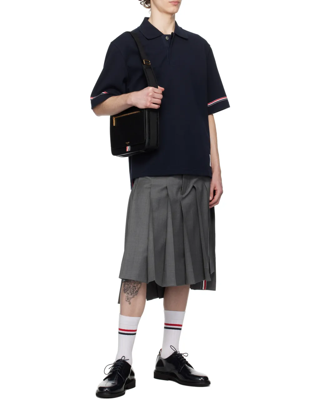 Rwb-Striped Short Sleeved Polo Shirt