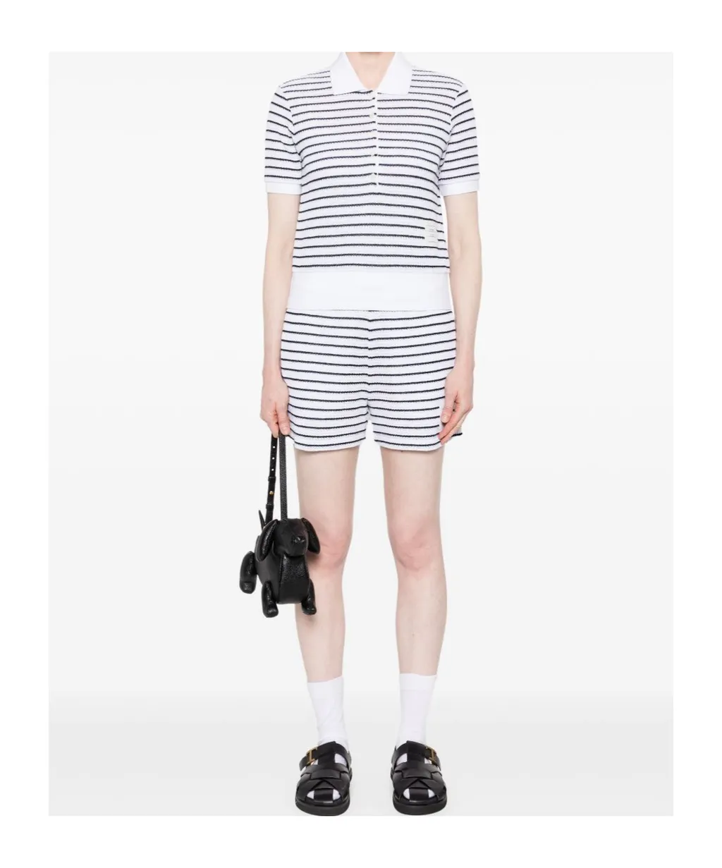 Textured Striped Polo Shirt