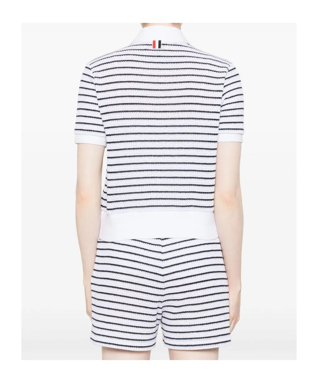 Textured Striped Polo Shirt