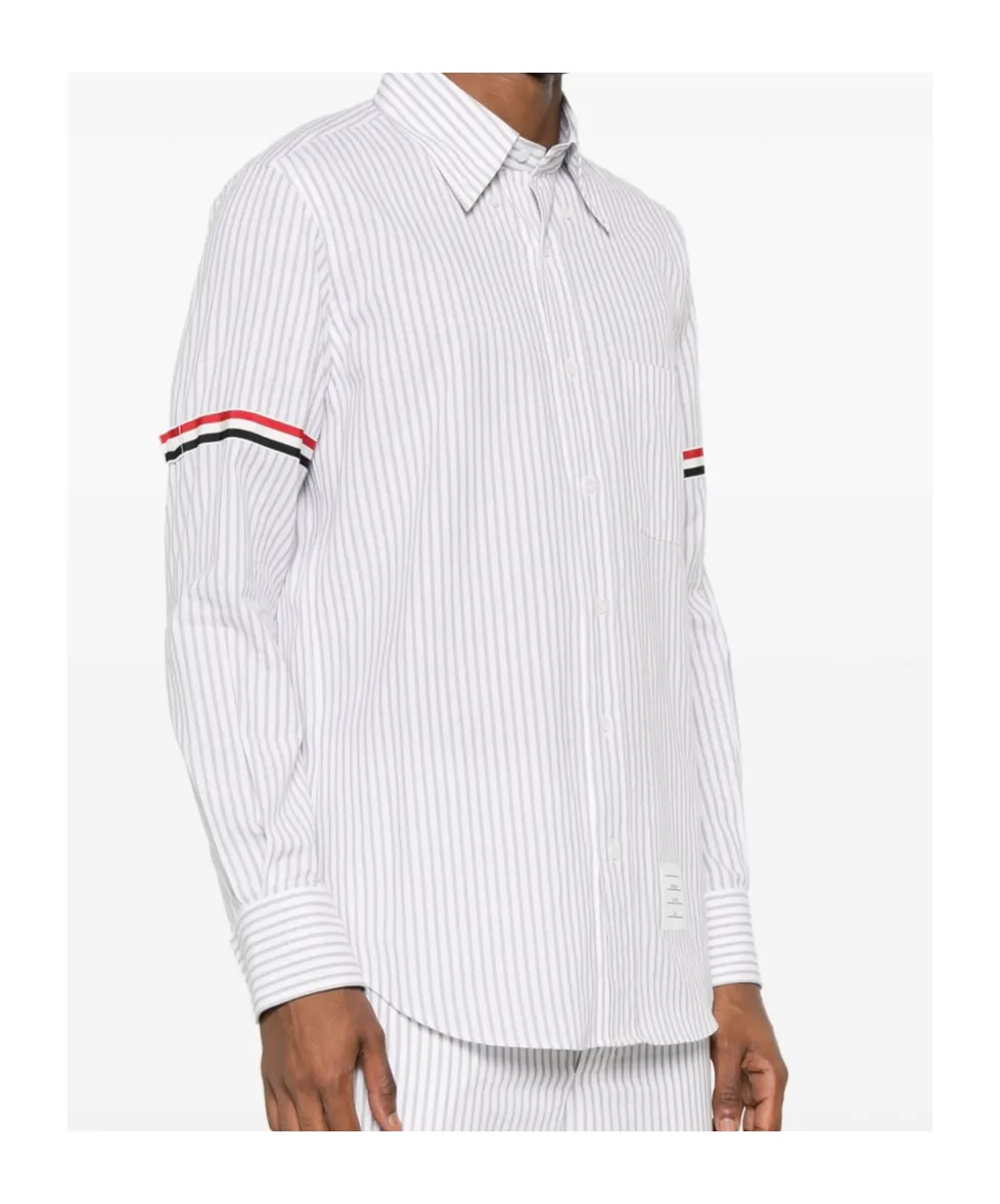 Rwb-Striped Curved Hem Shirt