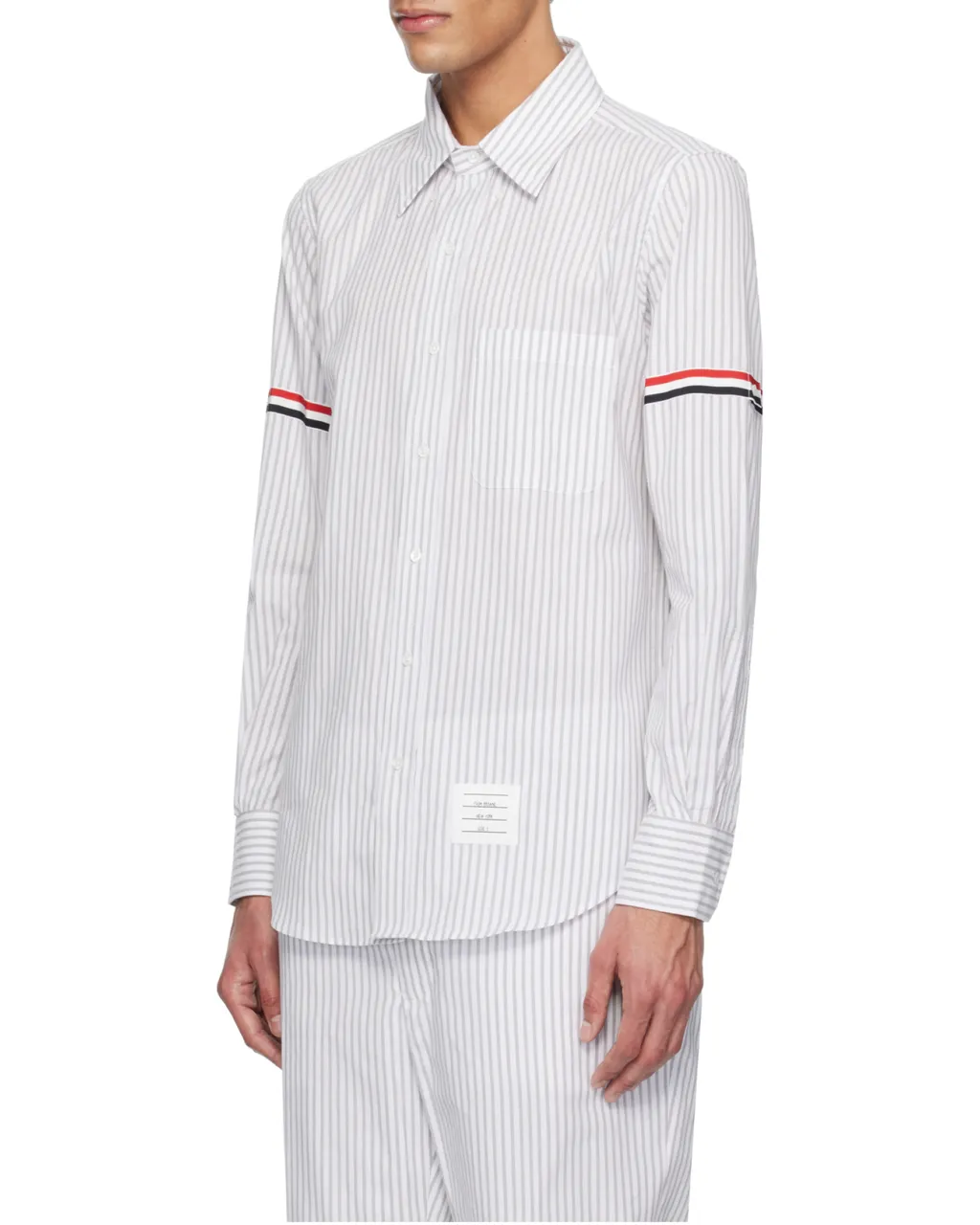 Rwb-Striped Curved Hem Shirt