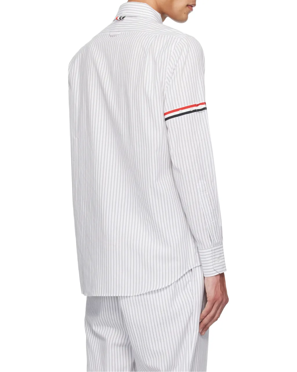 Rwb-Striped Curved Hem Shirt