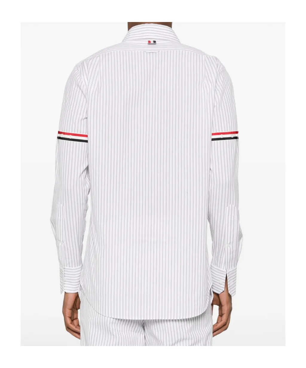 Rwb-Striped Curved Hem Shirt