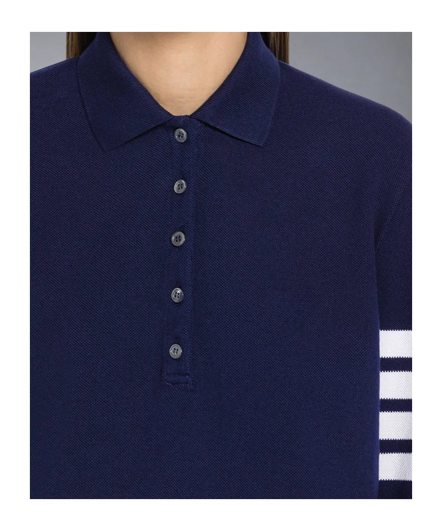 Long-Sleeved Knitted Polo Shirt