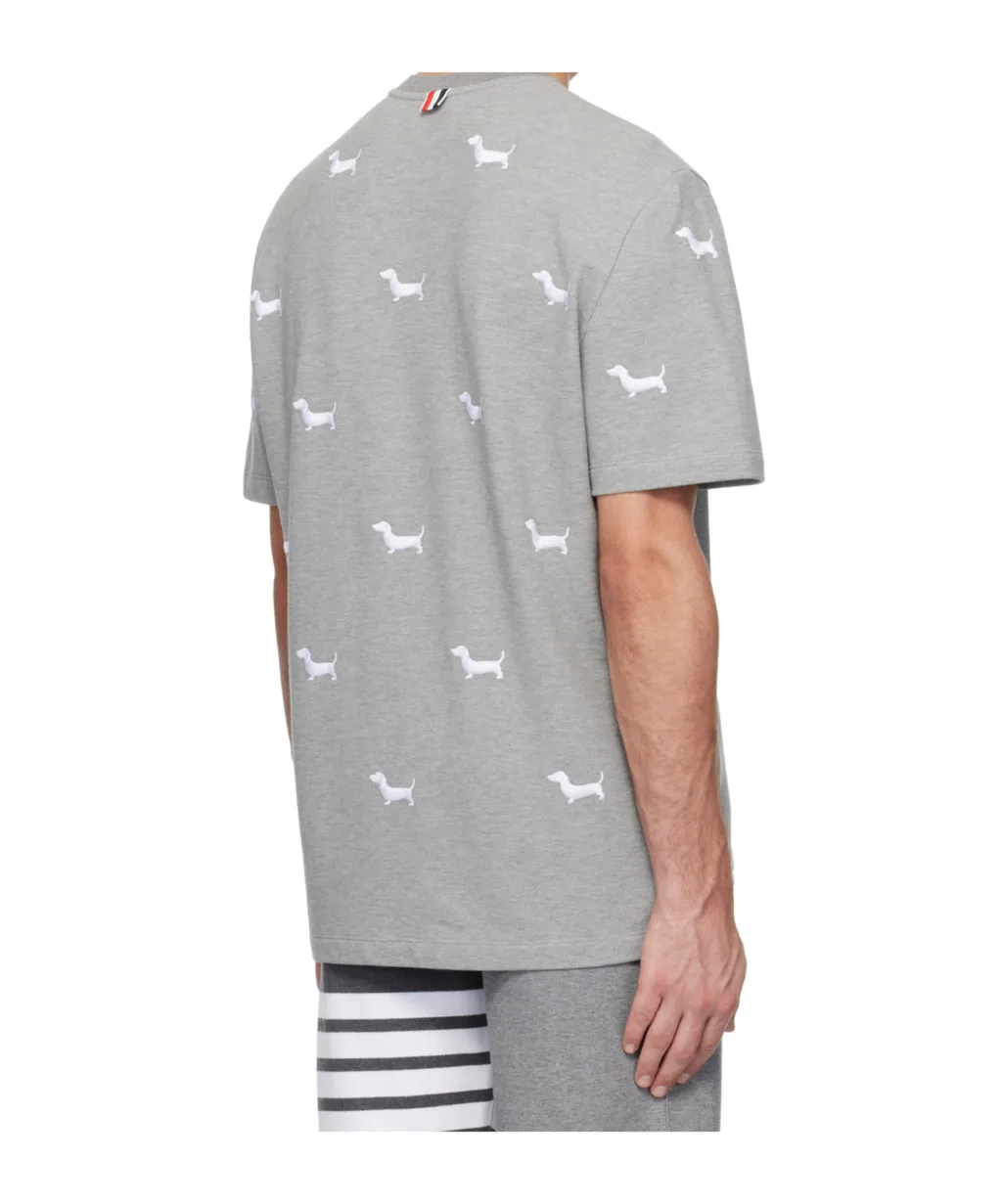 Dog-Embroidered Crewneck T-Shirt