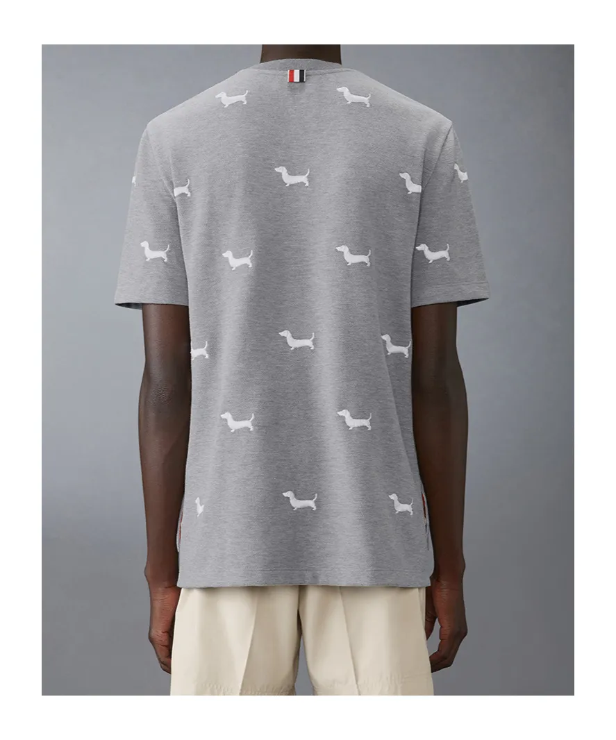Dog-Embroidered Crewneck T-Shirt