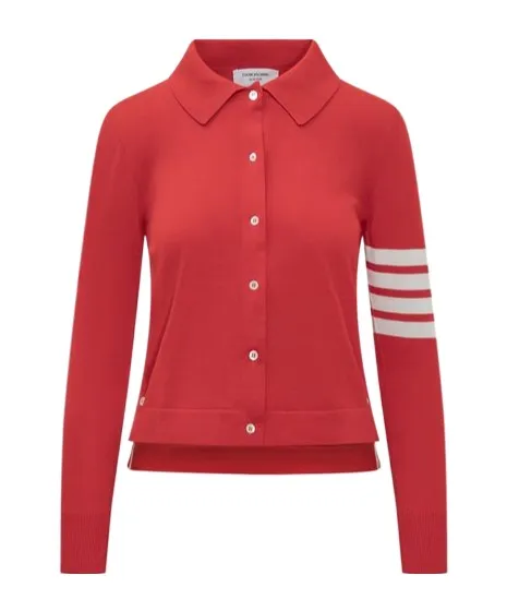 4-Bar Stripe Knitted Polo Shirt