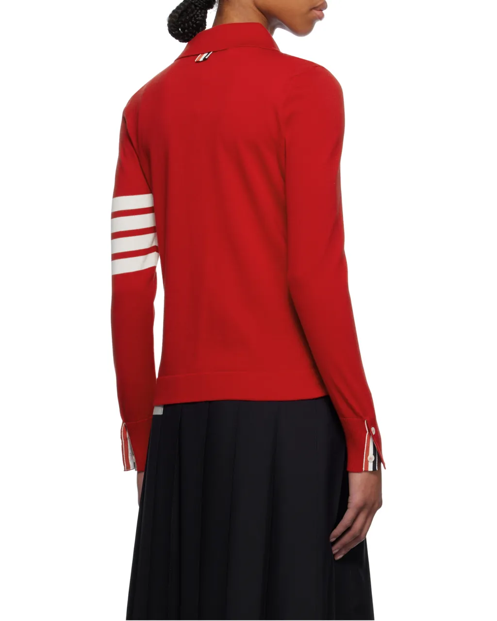 4-Bar Stripe Knitted Polo Shirt