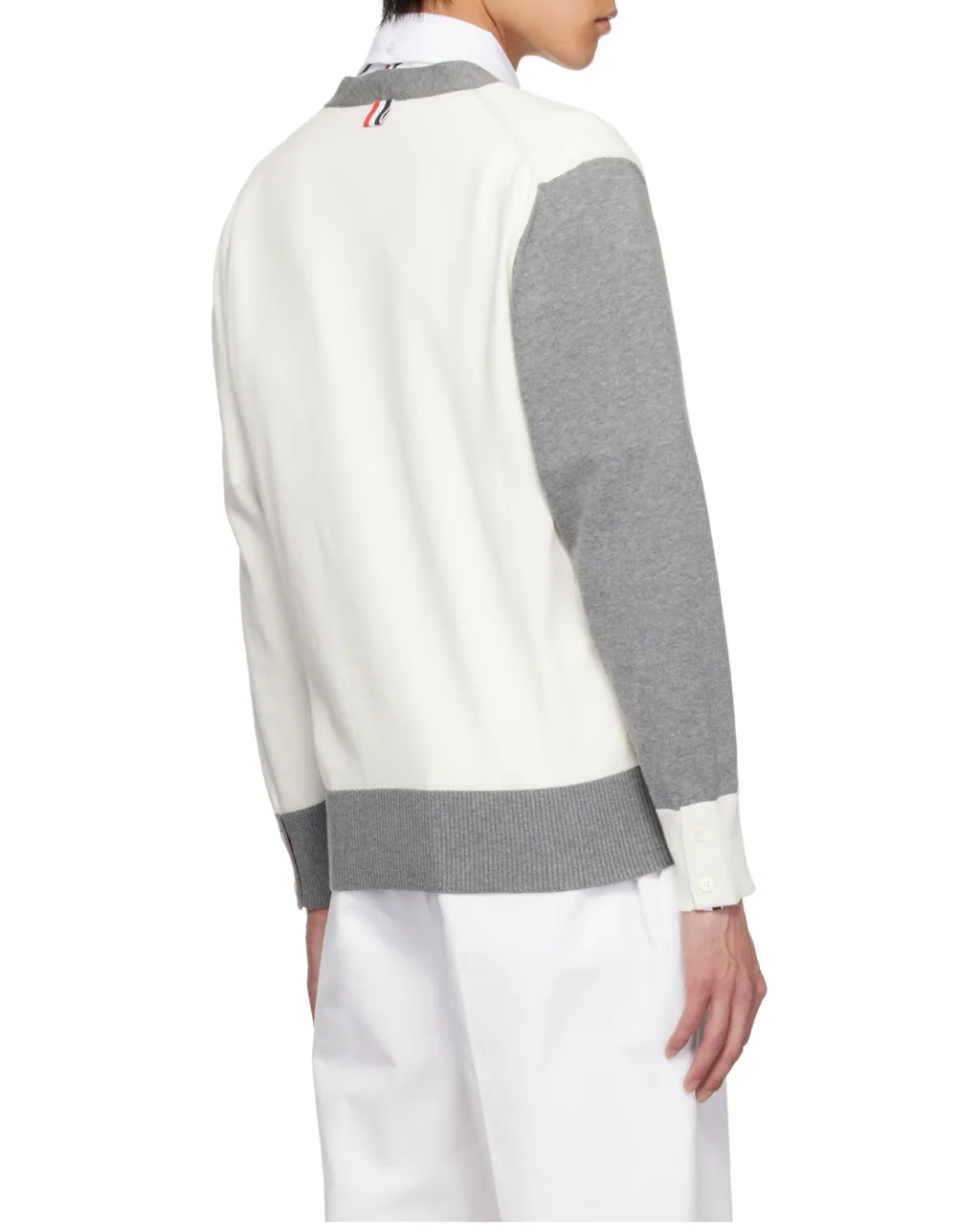 4-Bar Colourblock Button-Up Cardigan