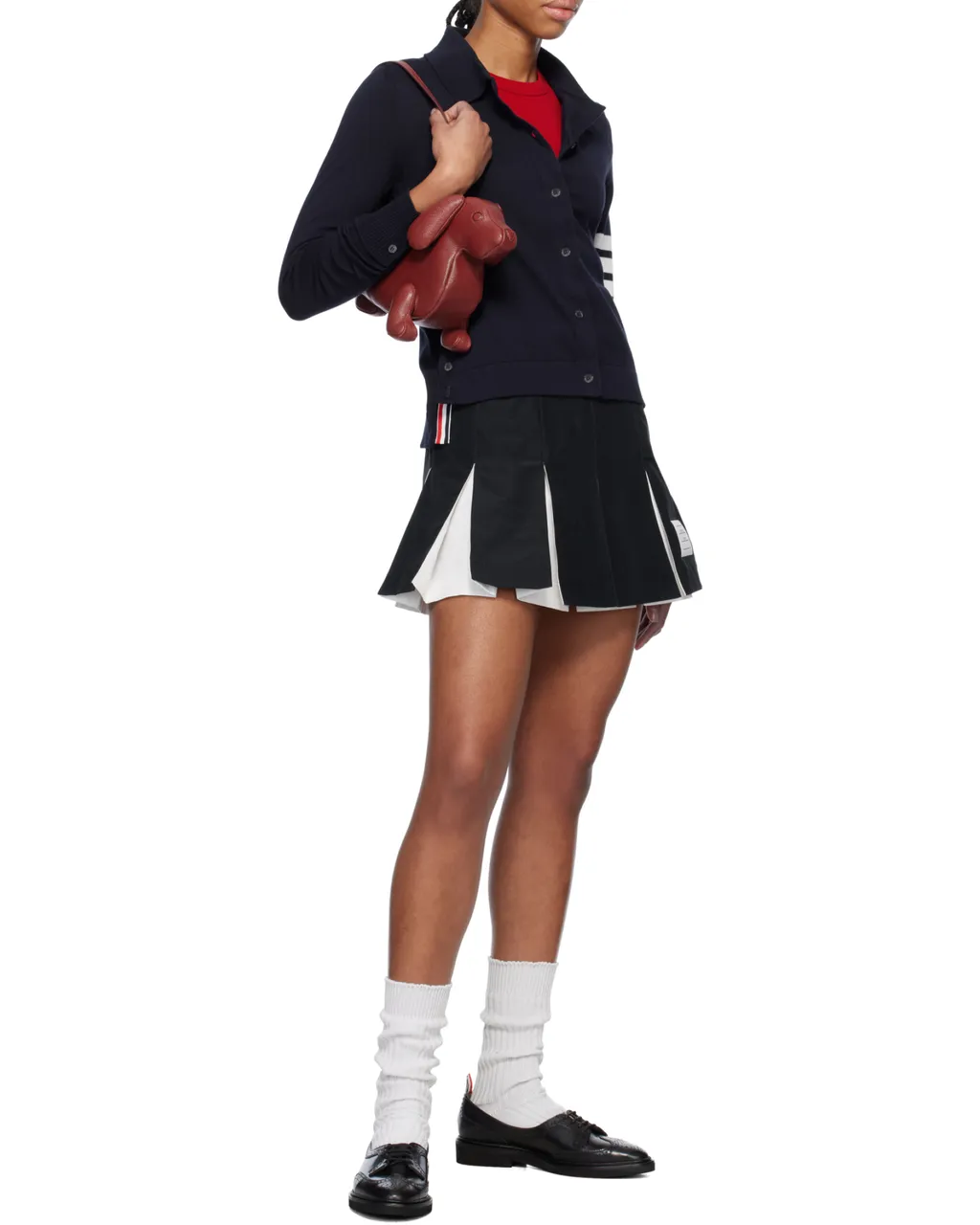 Pleated Ripstop Miniskirt