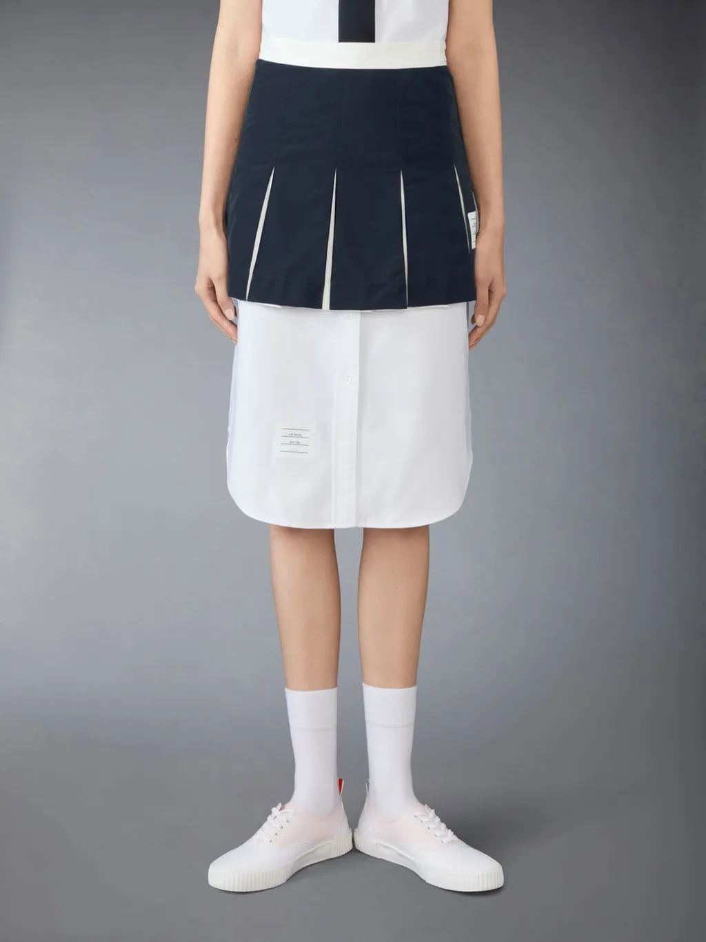 Pleated Ripstop Miniskirt