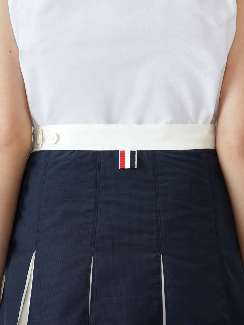 Pleated Ripstop Miniskirt