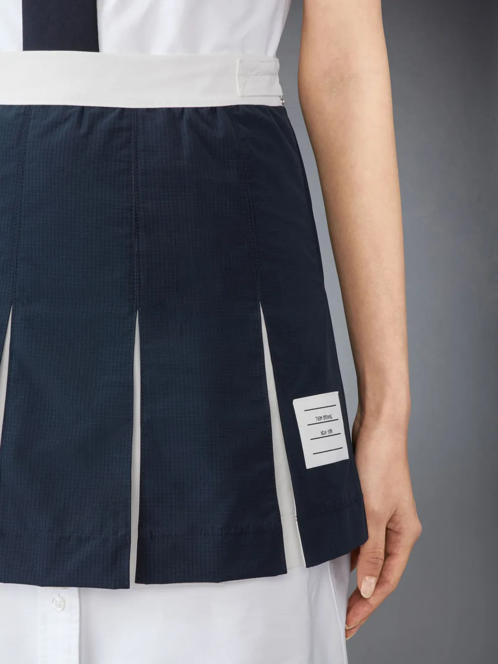 Pleated Ripstop Miniskirt