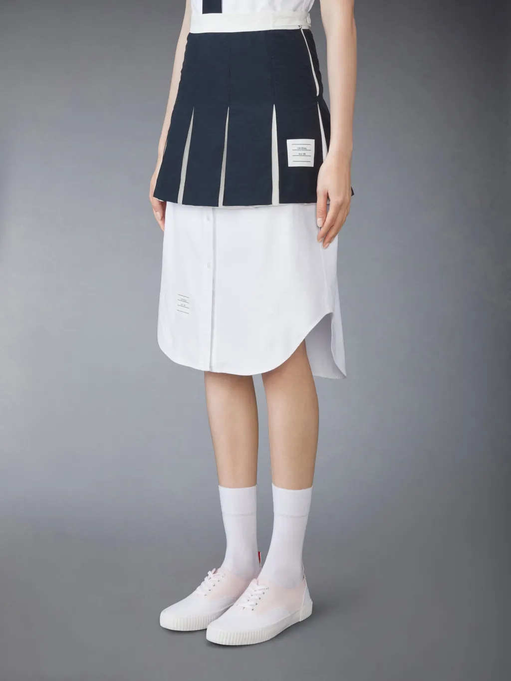 Pleated Ripstop Miniskirt