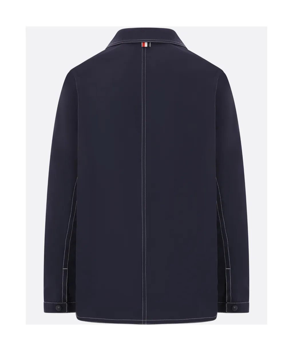 Contrast-Stitching Shirt Jacket