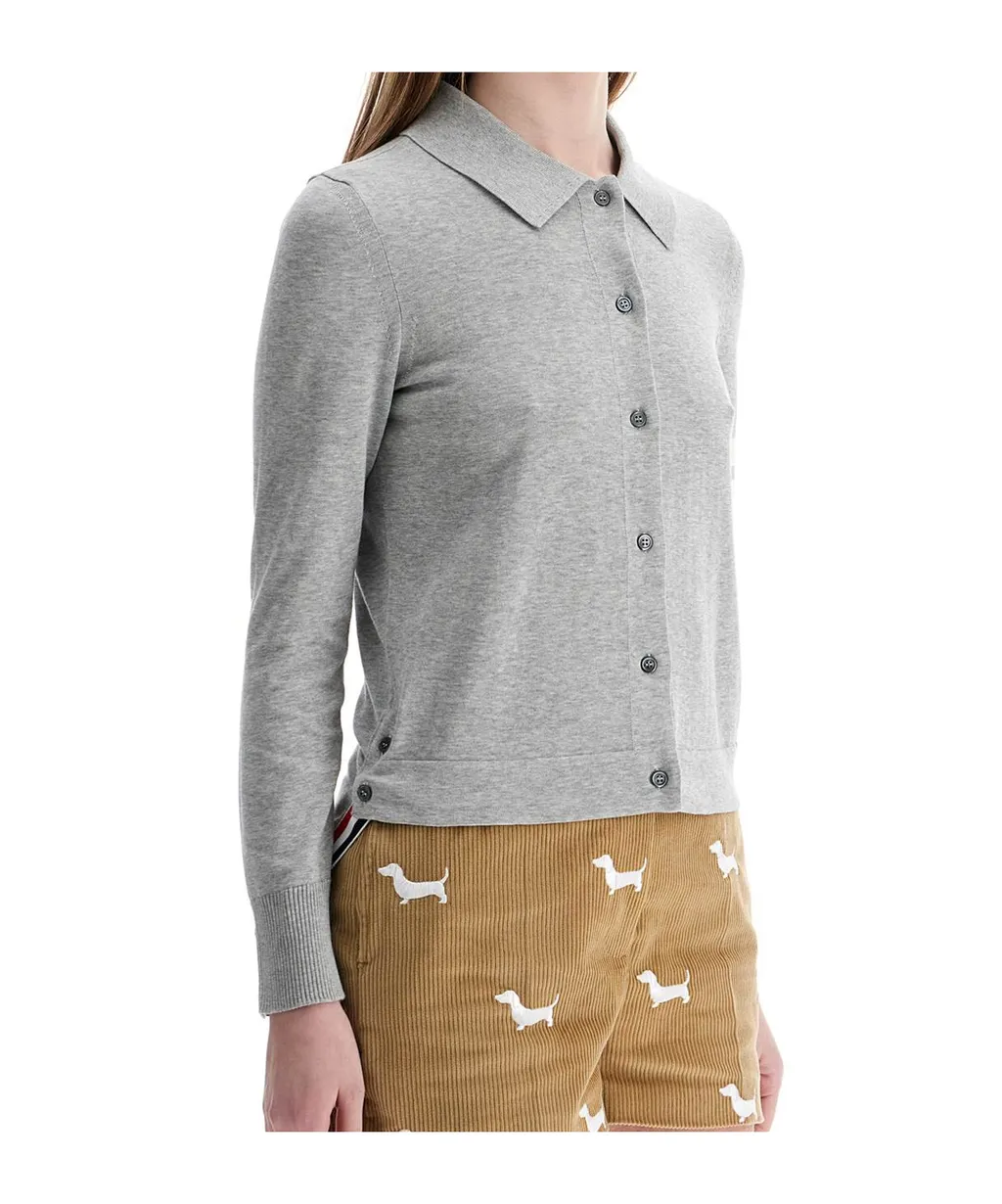 4-Bar Stripe Knitted Polo Shirt