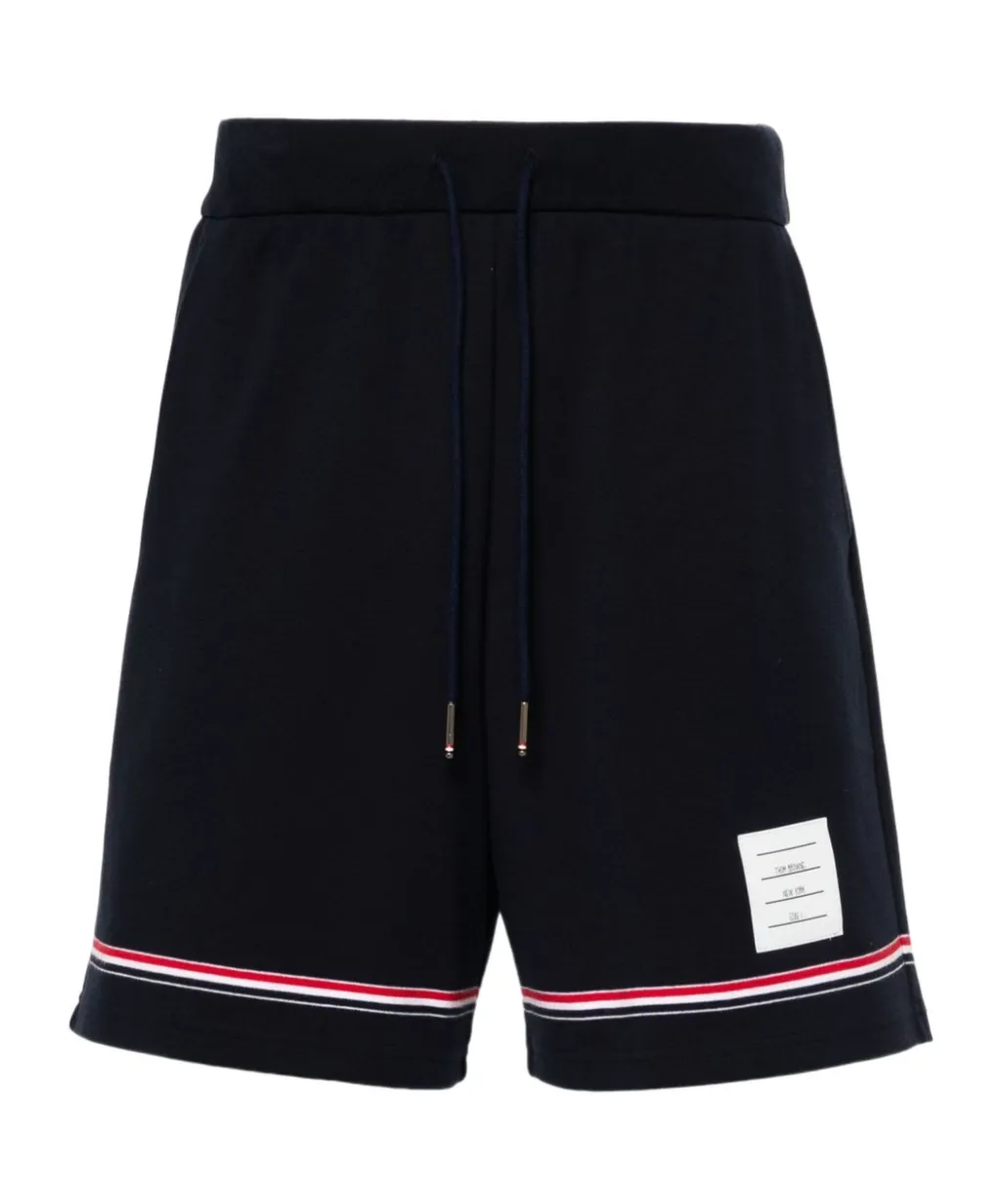Mid-Rise Drawstring Track Shorts