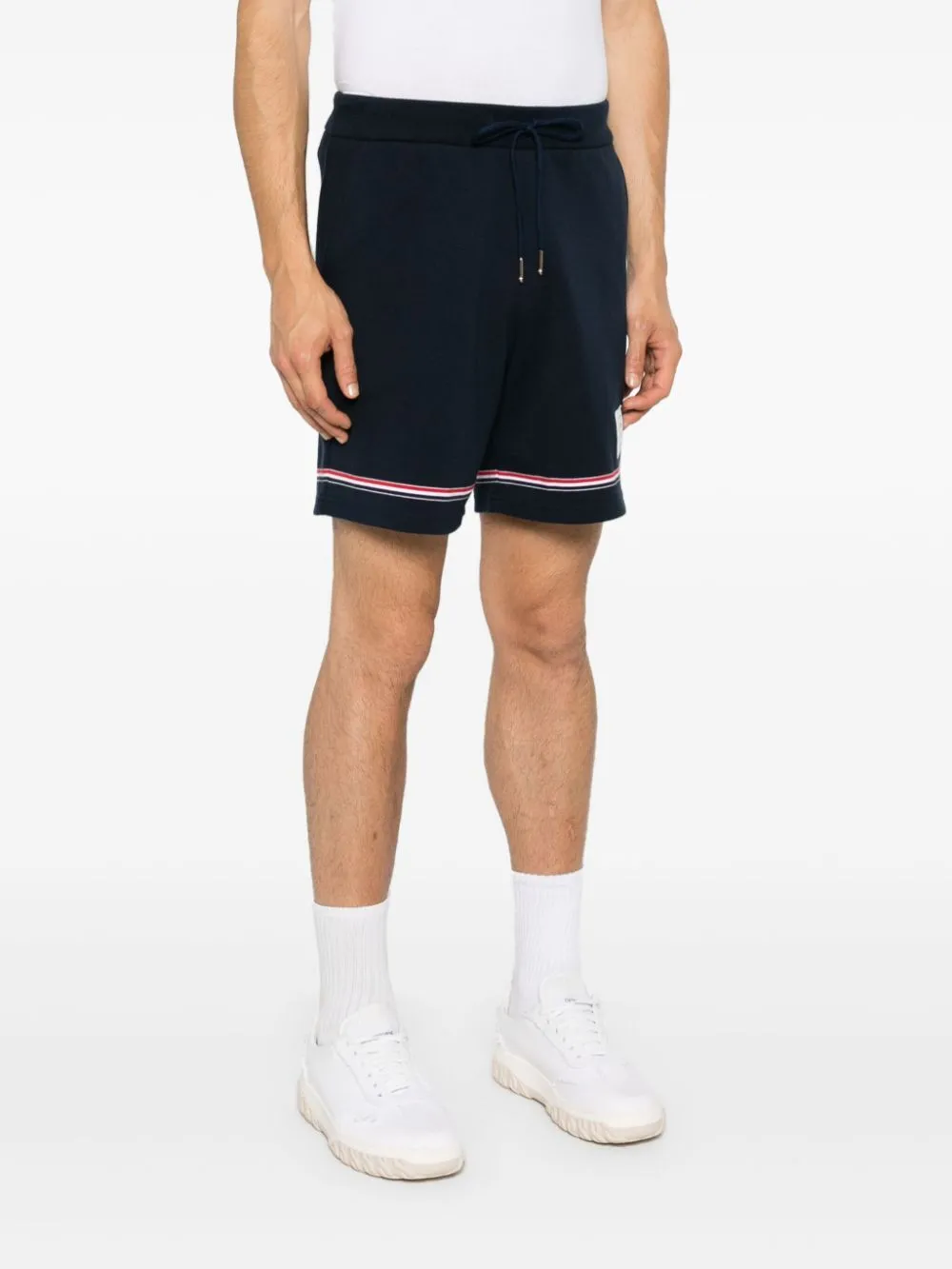 Mid-Rise Drawstring Track Shorts