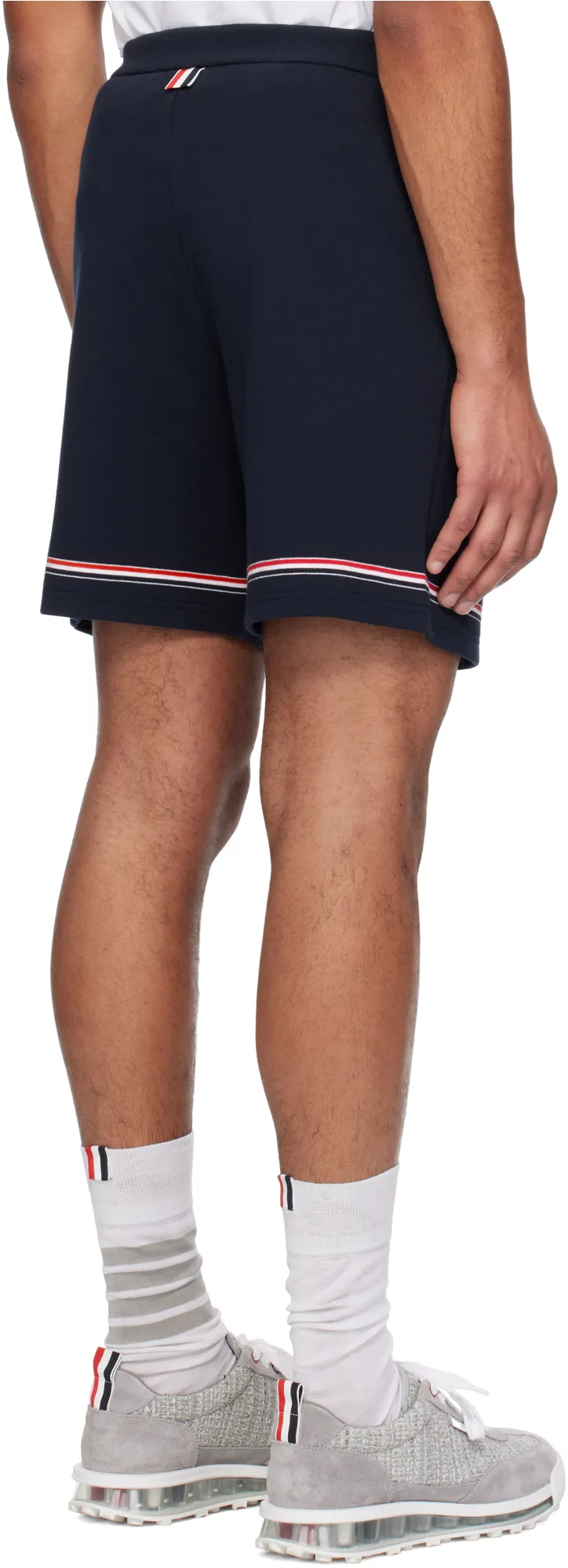 Mid-Rise Drawstring Track Shorts