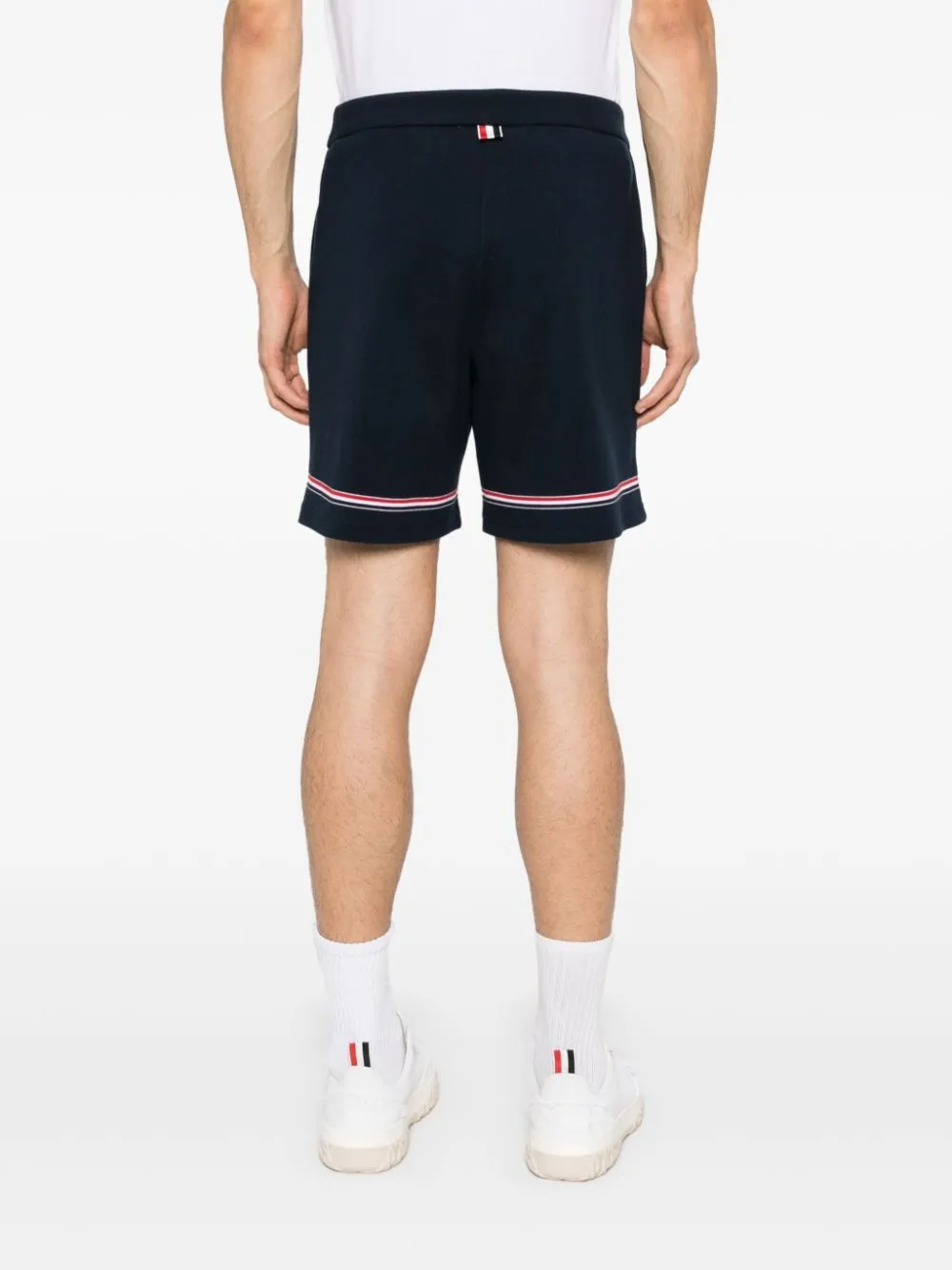 Mid-Rise Drawstring Track Shorts