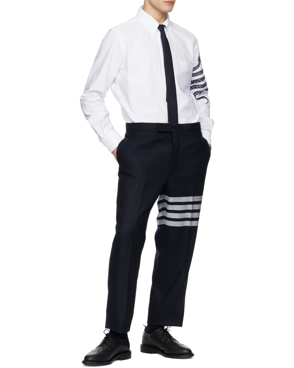 Embroidered Snake Cotton Shirt
