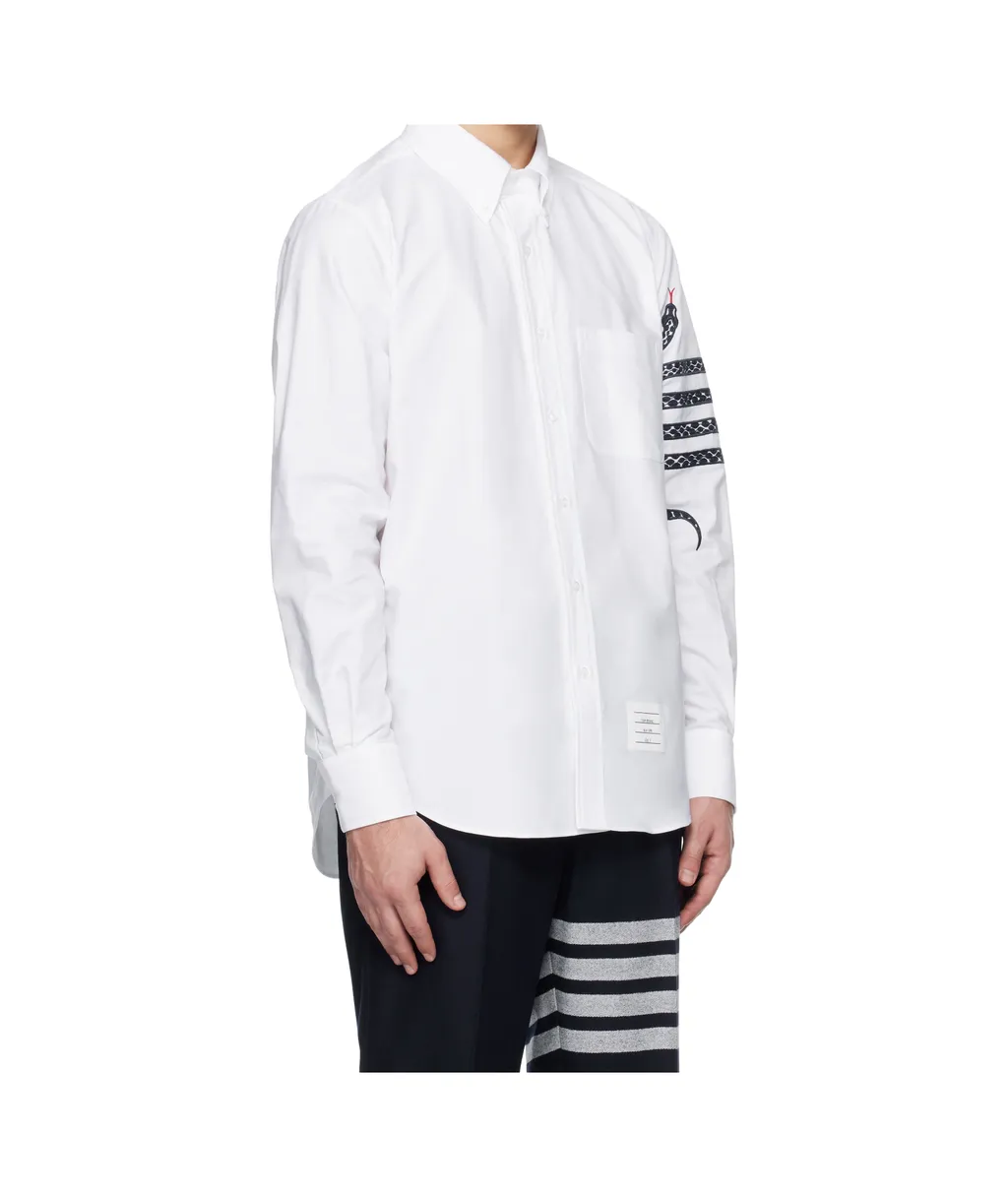 Embroidered Snake Cotton Shirt