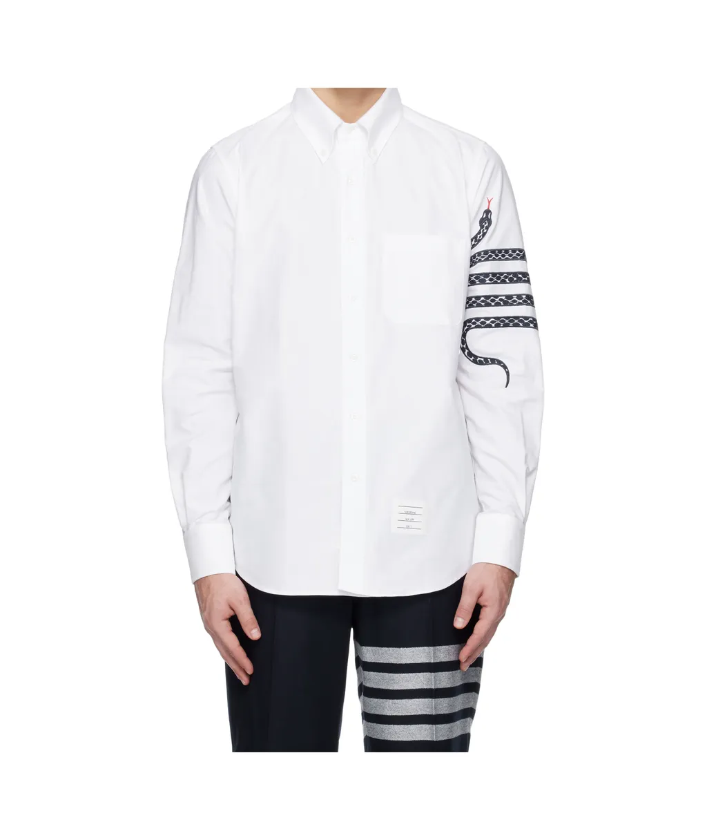 Embroidered Snake Cotton Shirt