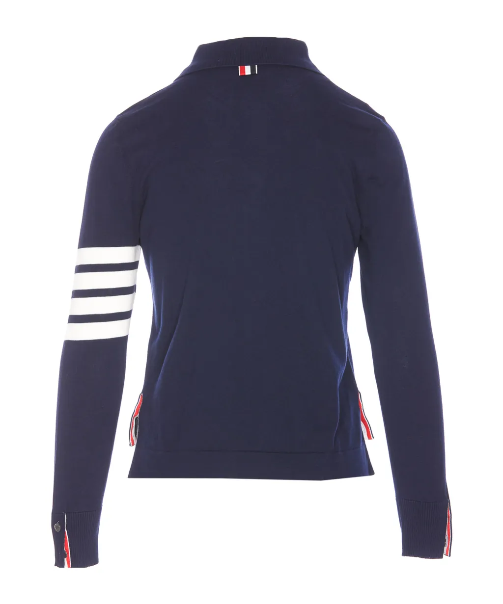 4-Bar Stripe Knitted Polo Shirt