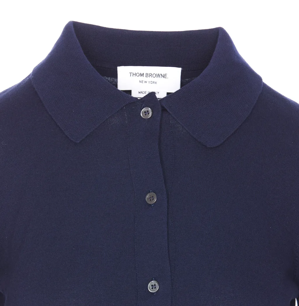4-Bar Stripe Knitted Polo Shirt