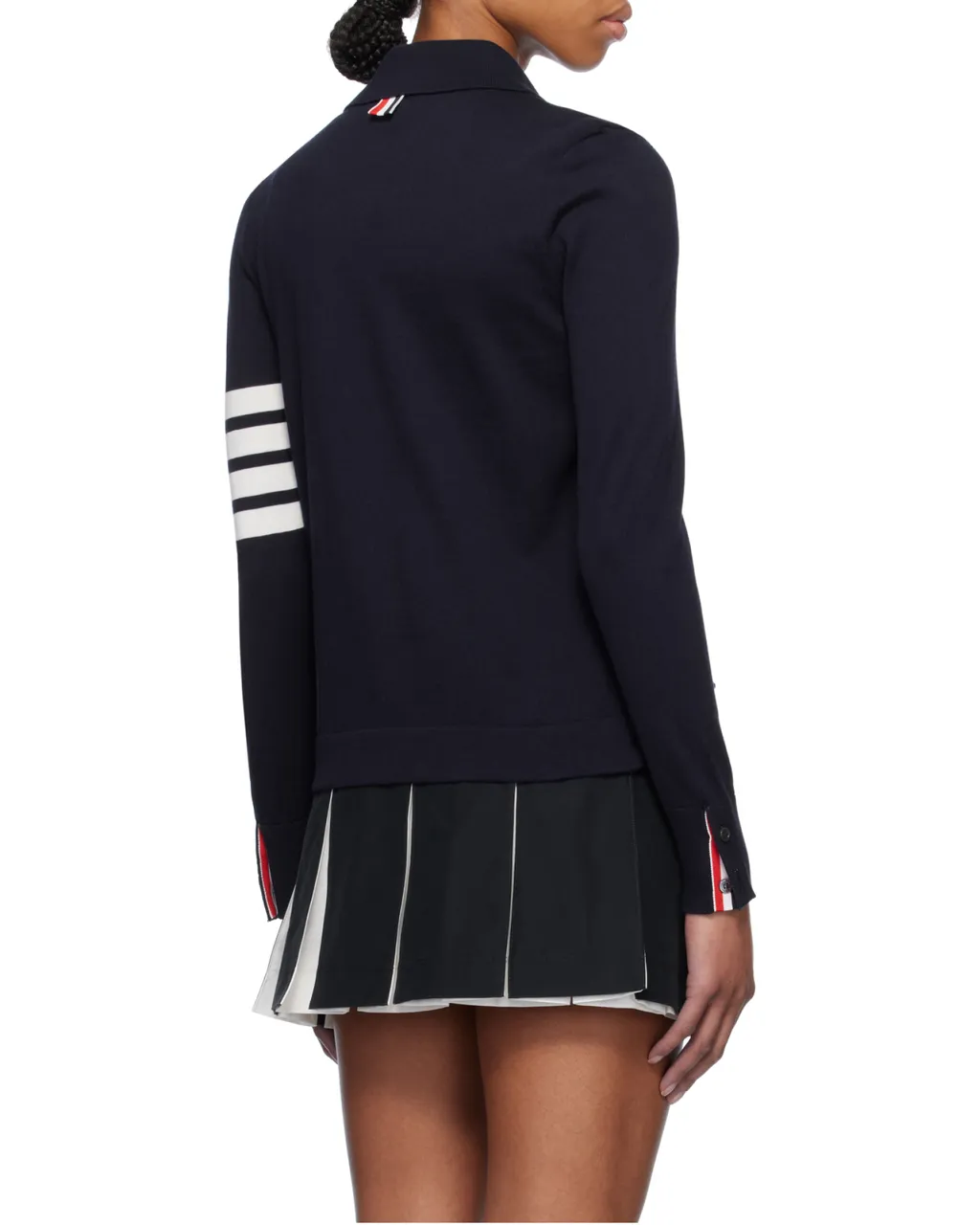 4-Bar Stripe Knitted Polo Shirt